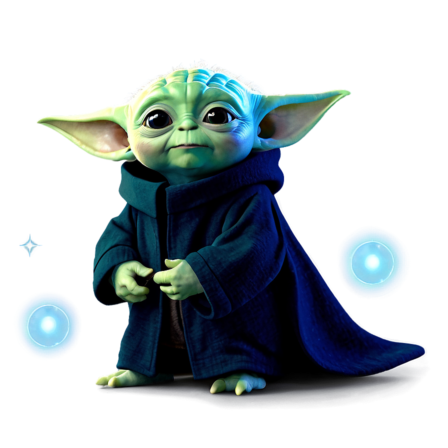 Cartoon Baby Yoda In Space Png 06252024