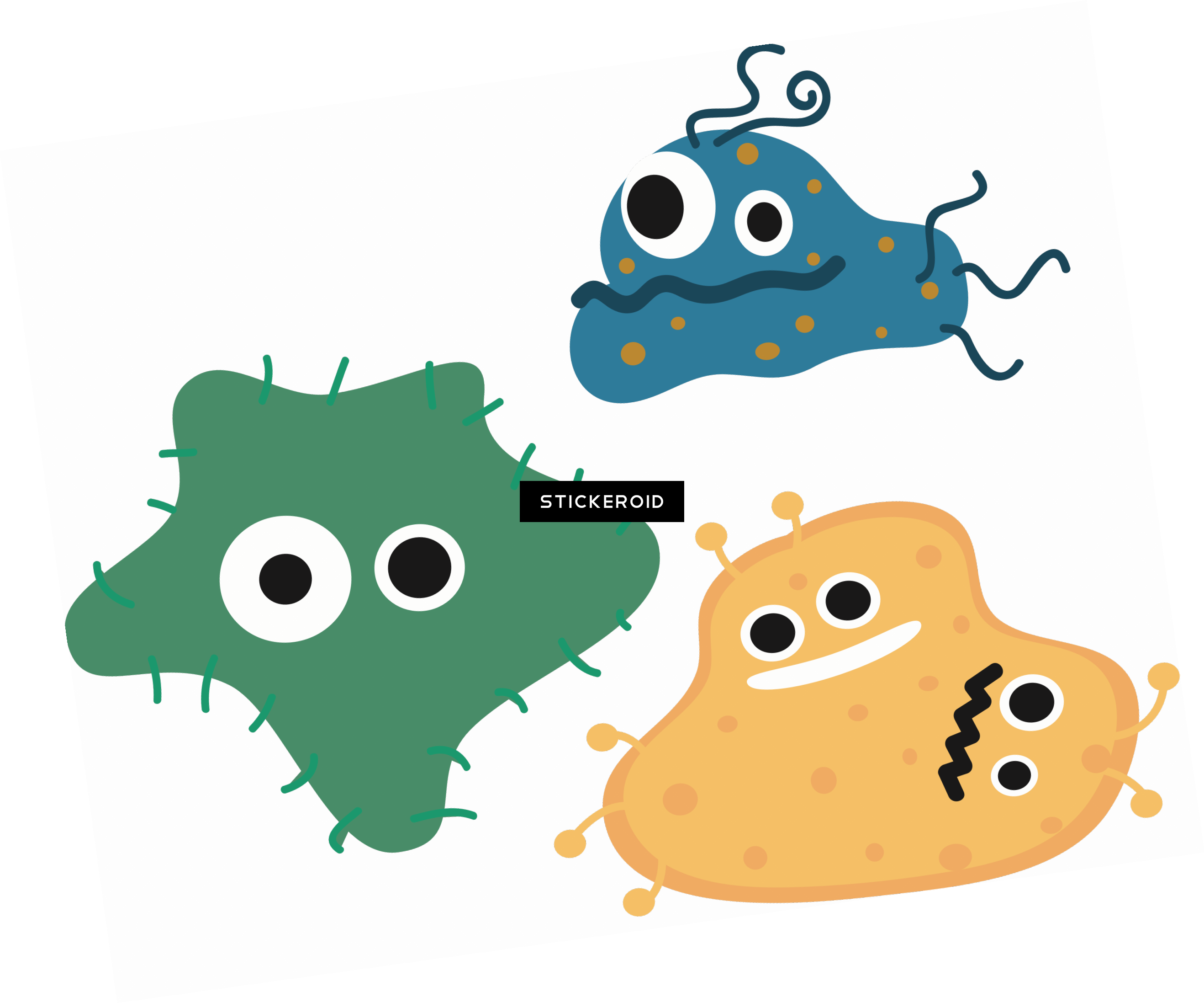 Cartoon Bacteria Friends