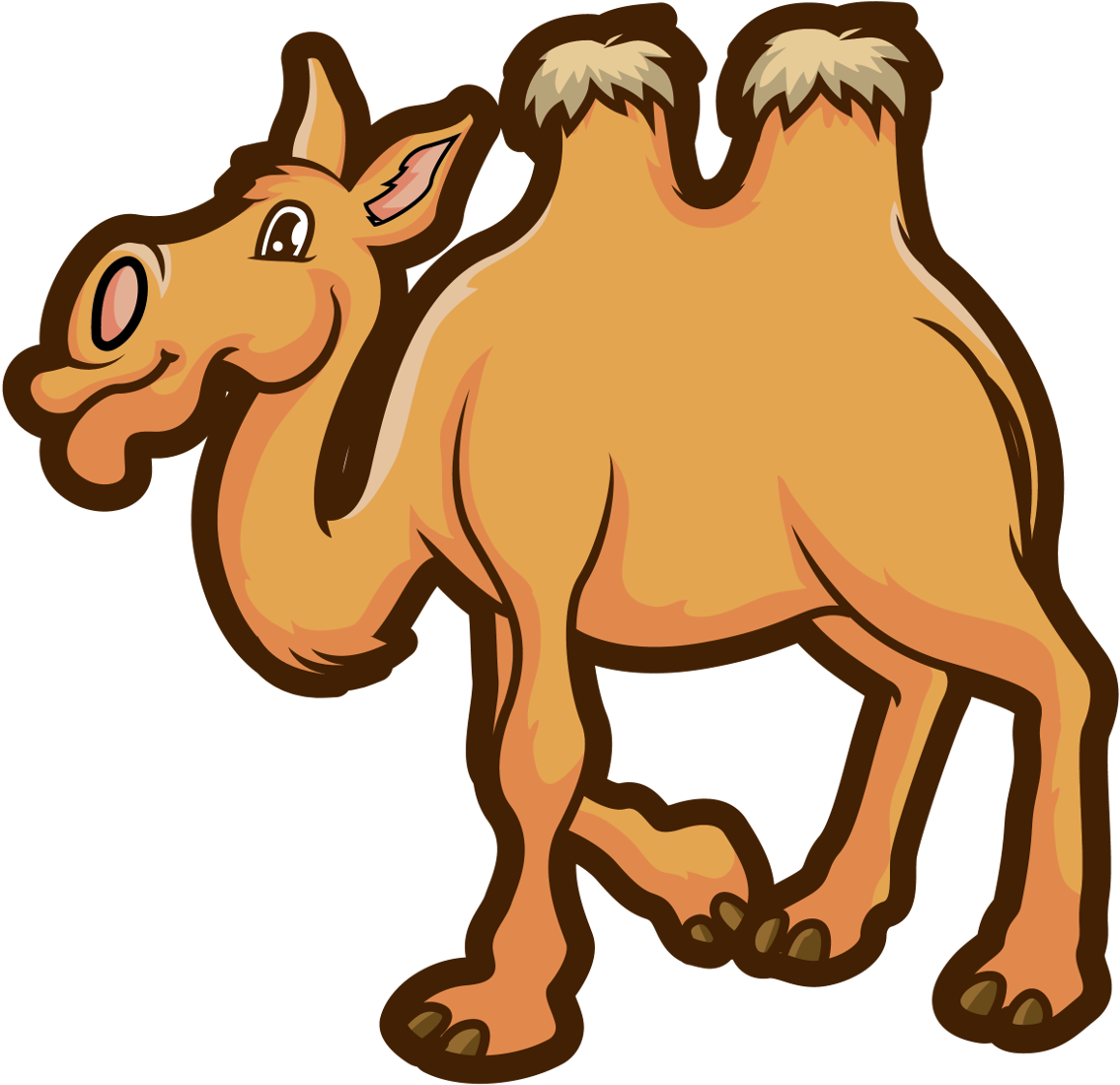 Cartoon Bactrian Camel Illustration.png