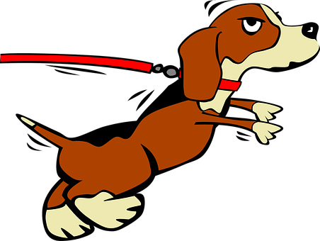 Cartoon Basset Hound Leaping