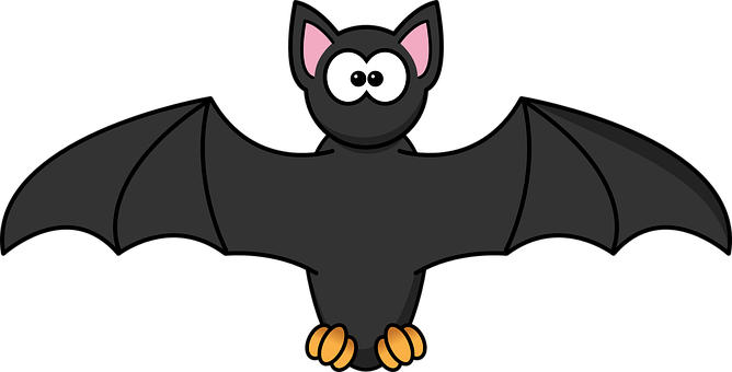 Cartoon Bat Spread Wings