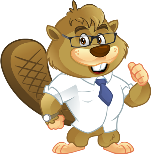 Cartoon Beaver Business Attire