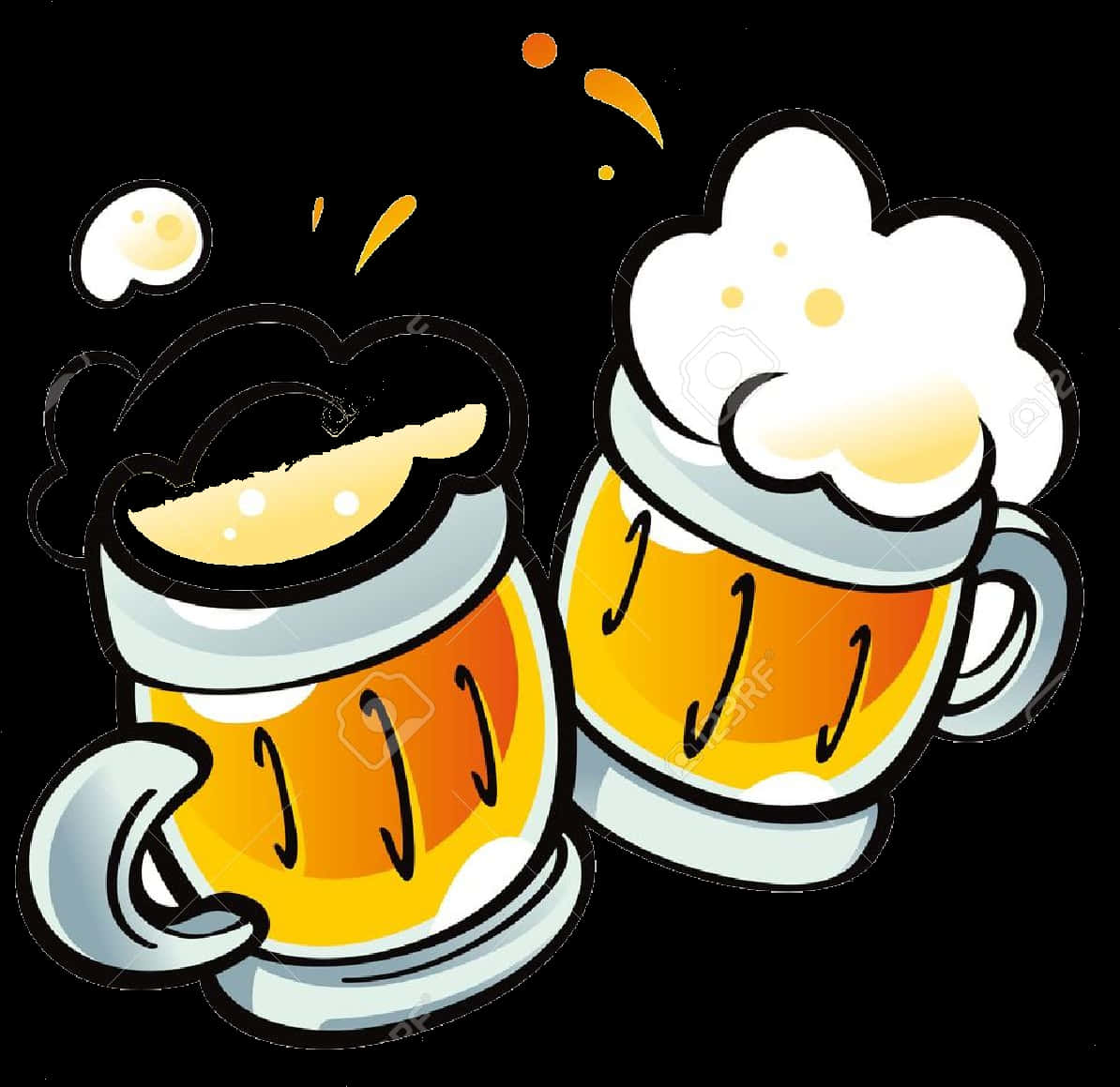 Cartoon Beer Mugs Cheers