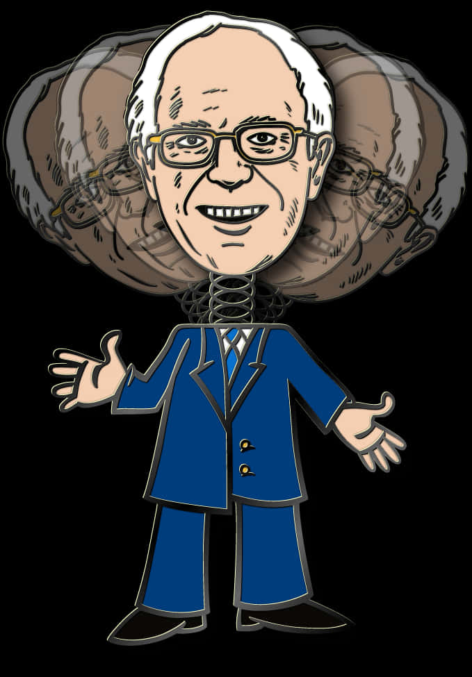 Cartoon Bernie Sanders Spring Head