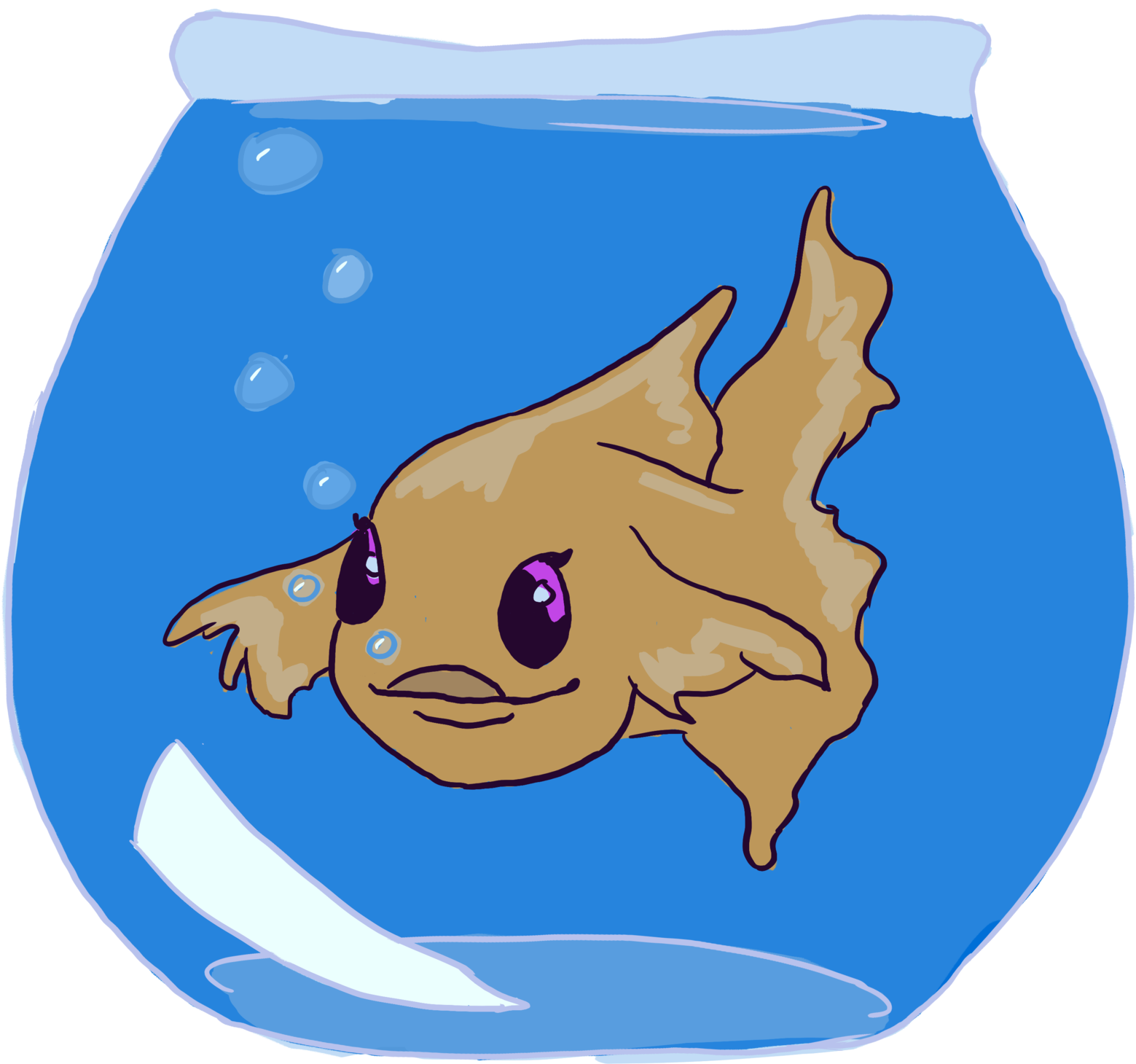 Cartoon Betta Fishin Bowl