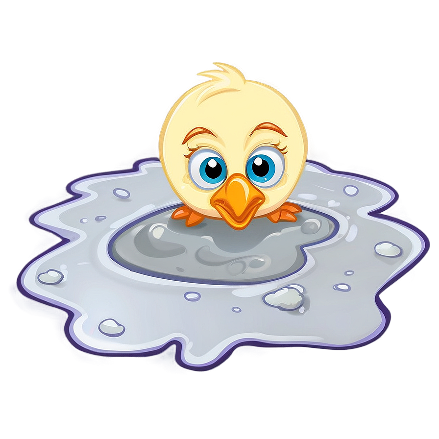 Cartoon Bird In Puddle Png Rgl71