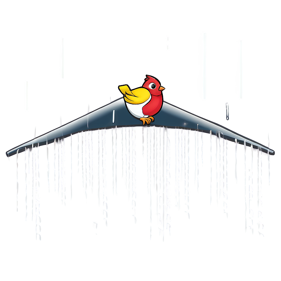 Cartoon Bird In Rain Png Dam87