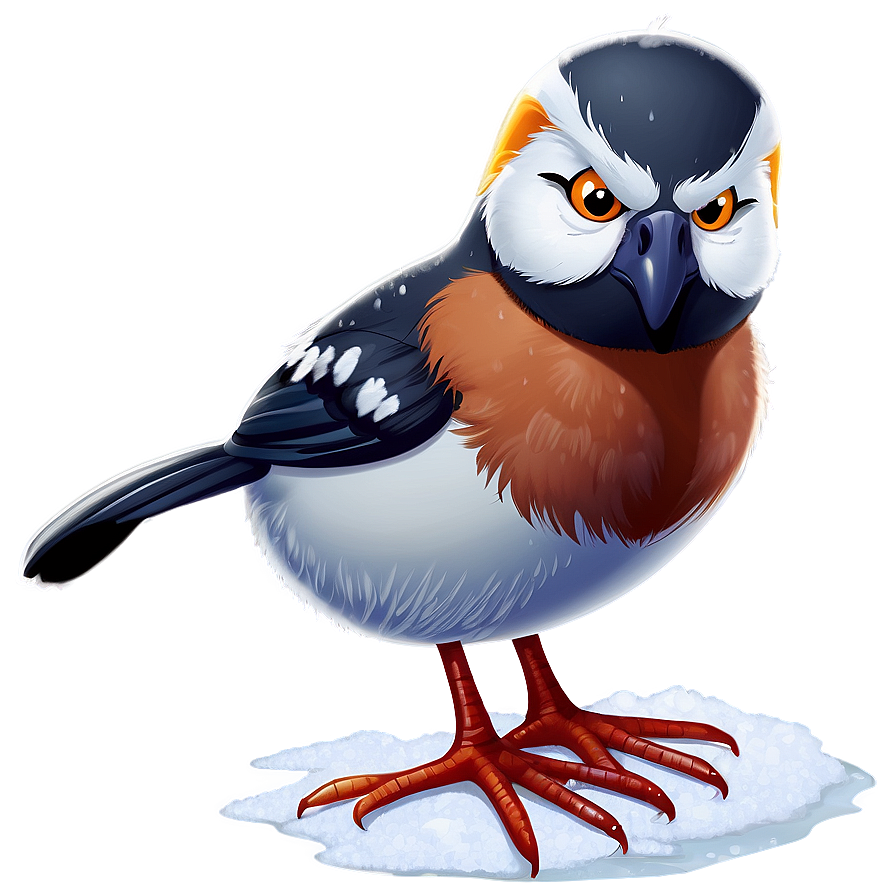 Cartoon Bird In Snow Png Unb17