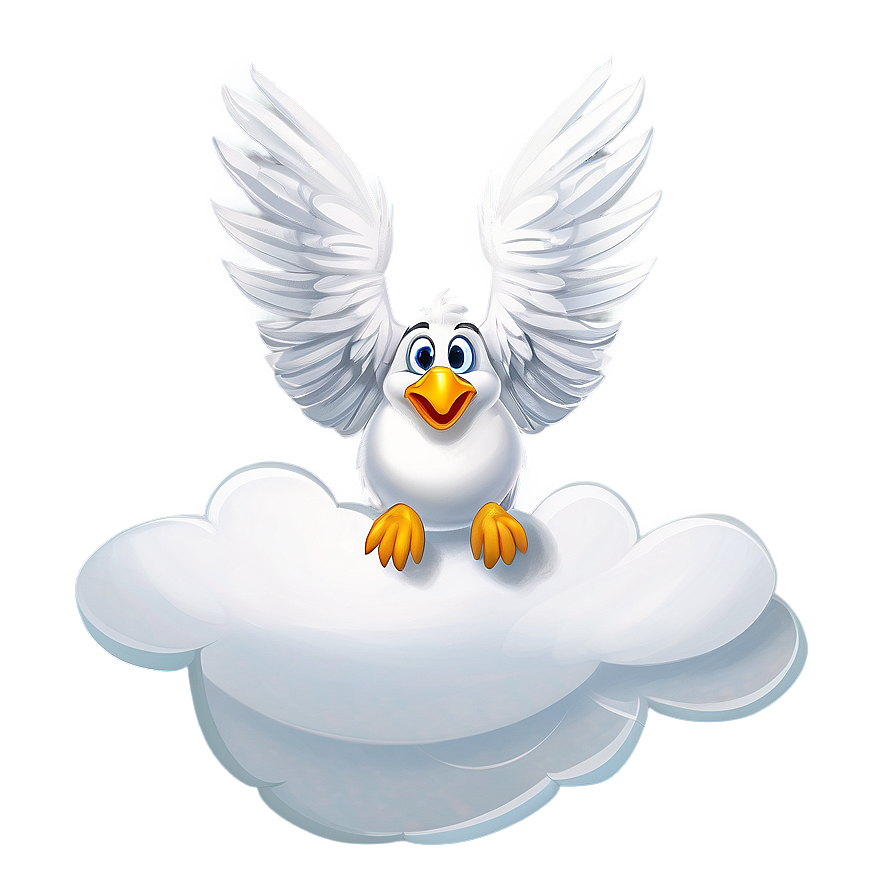 Cartoon Bird On Cloud Png 7