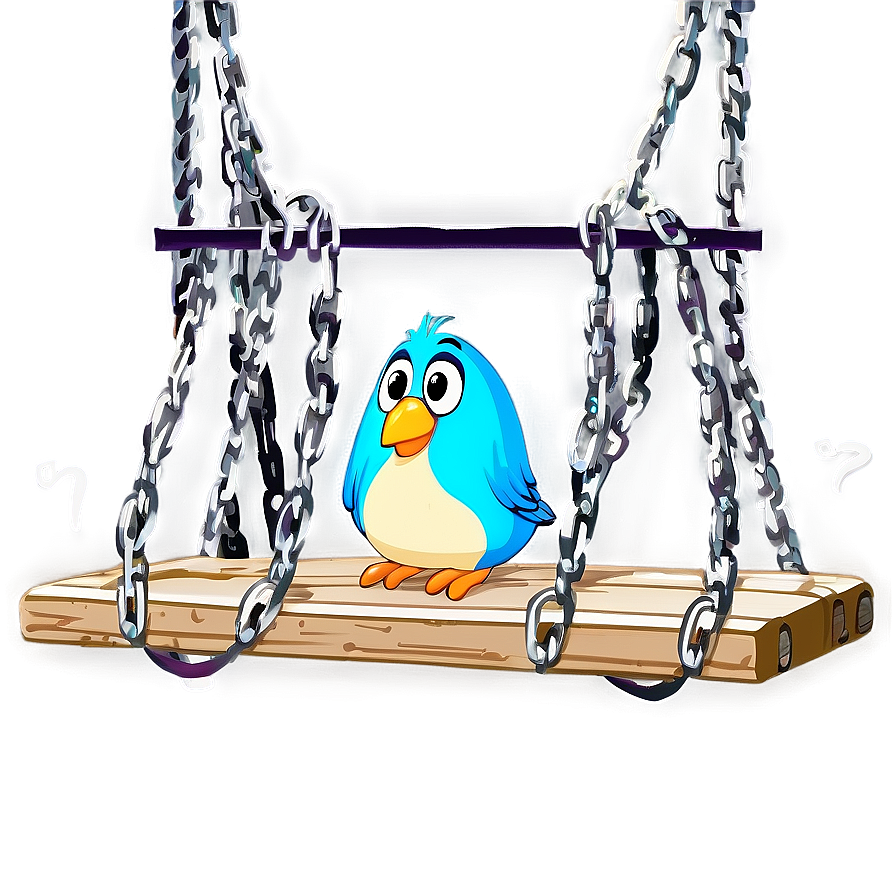 Cartoon Bird On Swing Png Ugn90