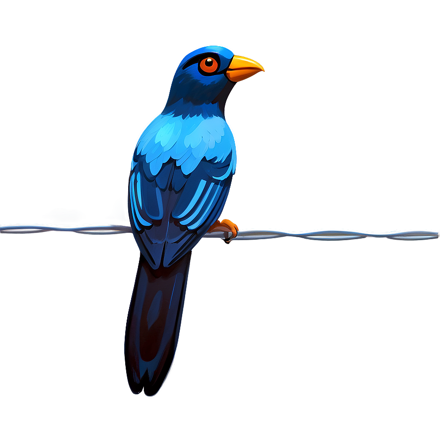 Cartoon Bird On Wire Png 06202024