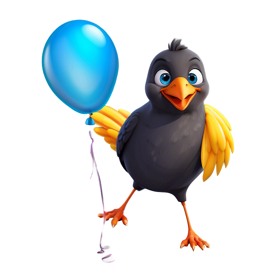 Cartoon Bird With Balloon Png Obl69