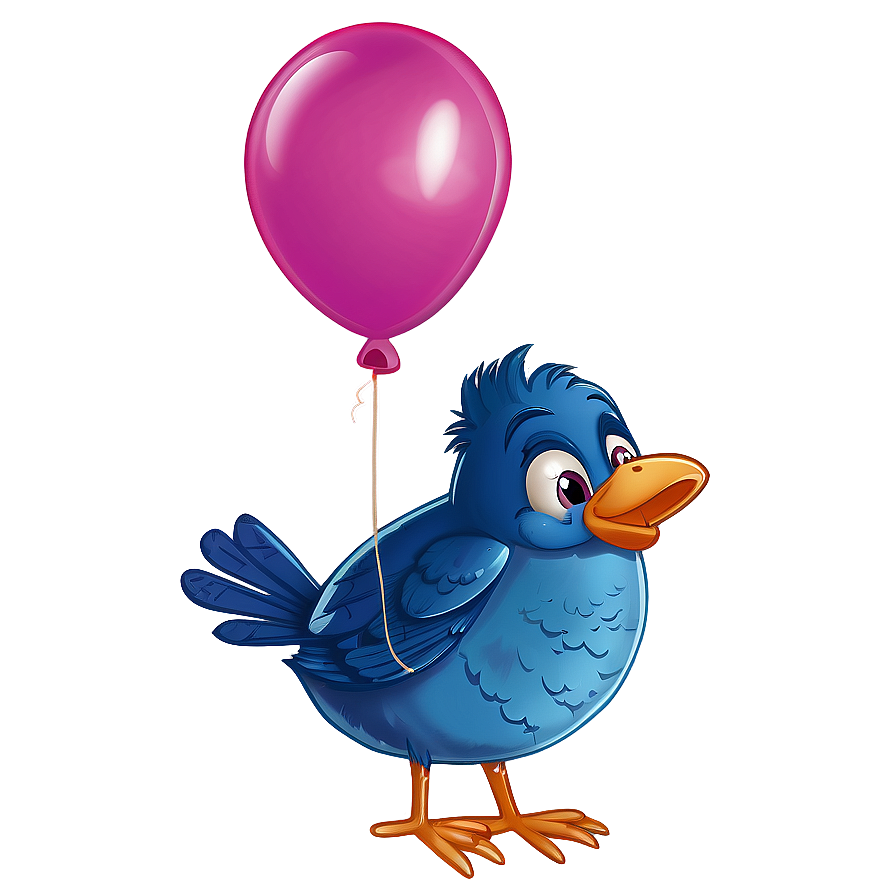 Cartoon Bird With Balloon Png Tfn