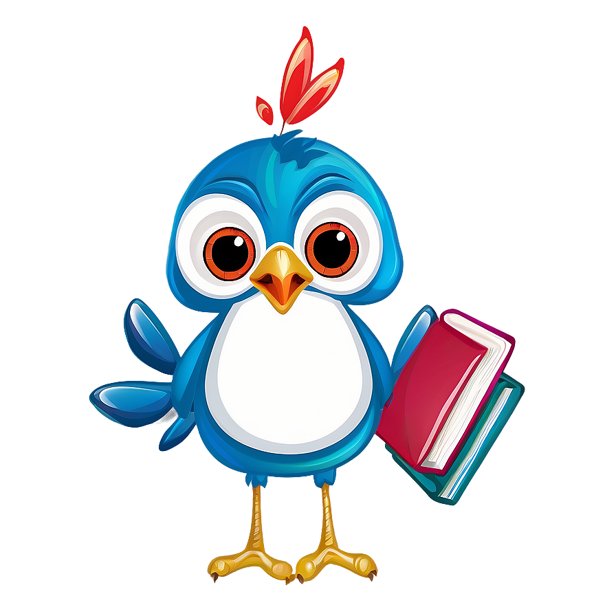 Cartoon Bird With Book Png Eso