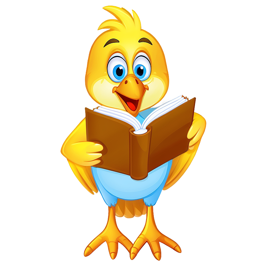 Cartoon Bird With Book Png Gpq76