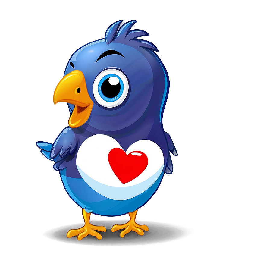 Cartoon Bird With Heart Png 06202024