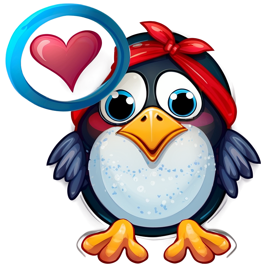 Cartoon Bird With Heart Png 06202024