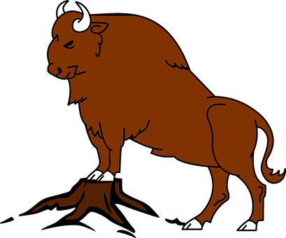 Cartoon Bison Standing