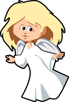 Cartoon Blonde Angel Illustration