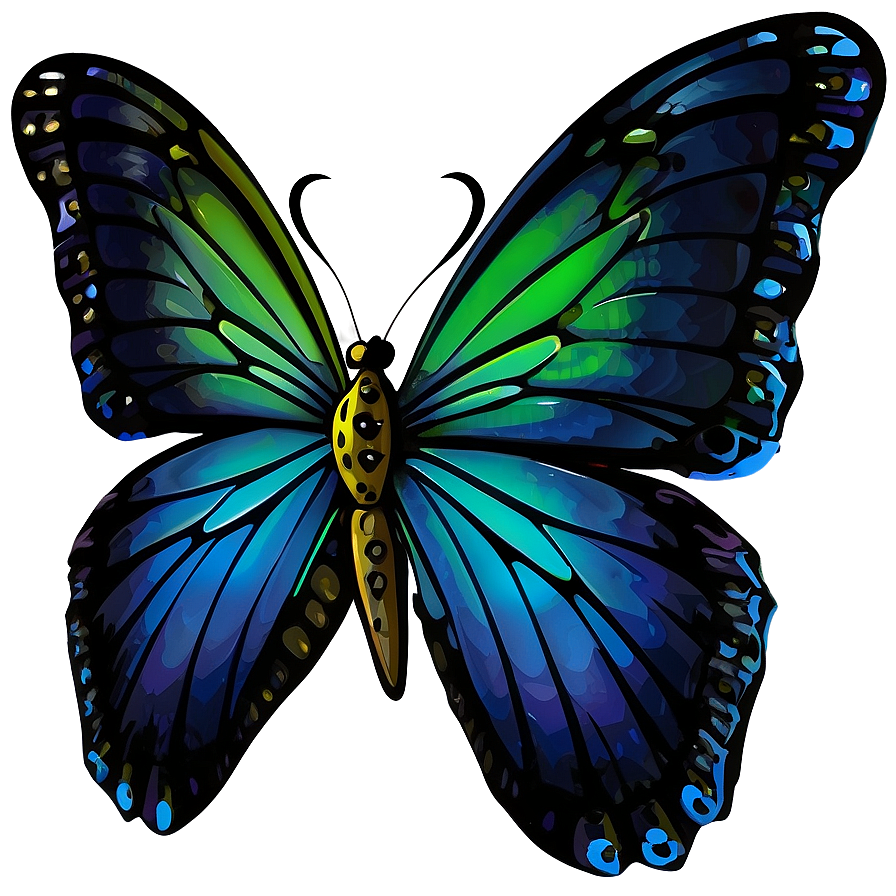 Cartoon Blue Butterfly Png 05212024