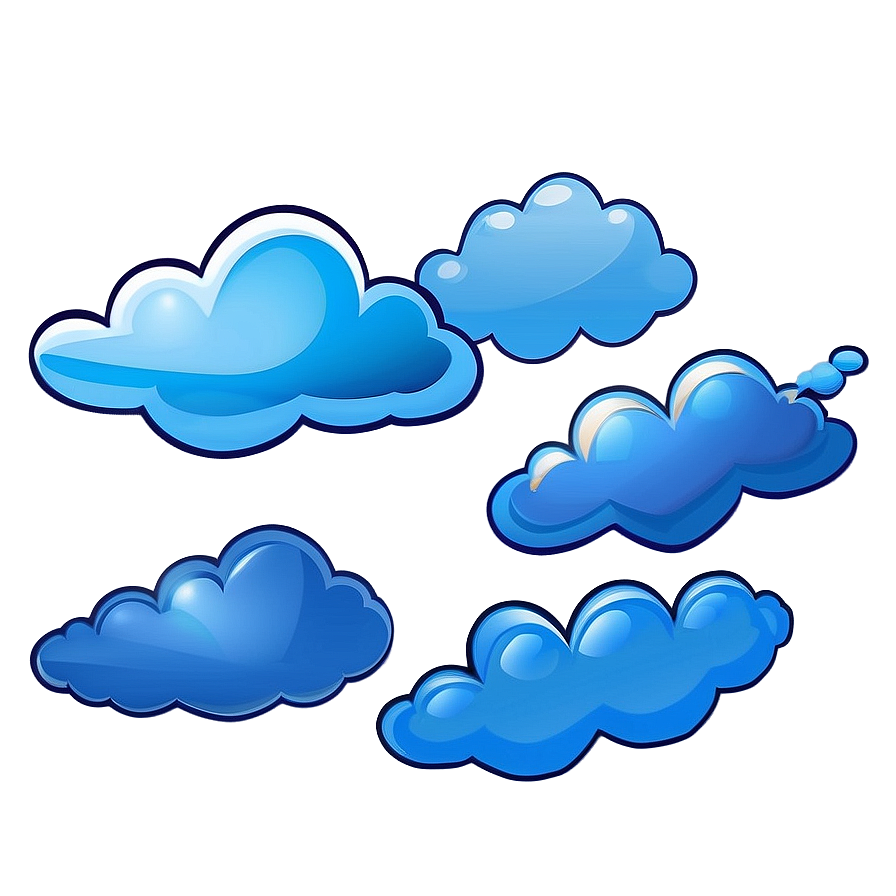 Cartoon Blue Clouds Png 06202024