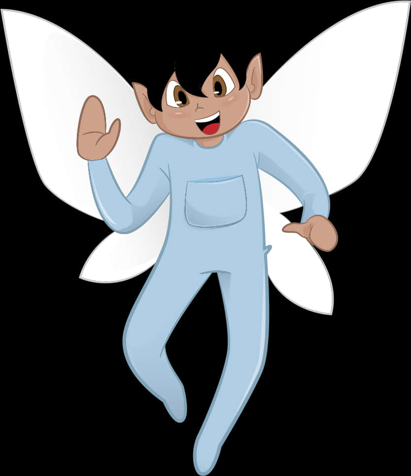 Cartoon Blue Fairy Waving