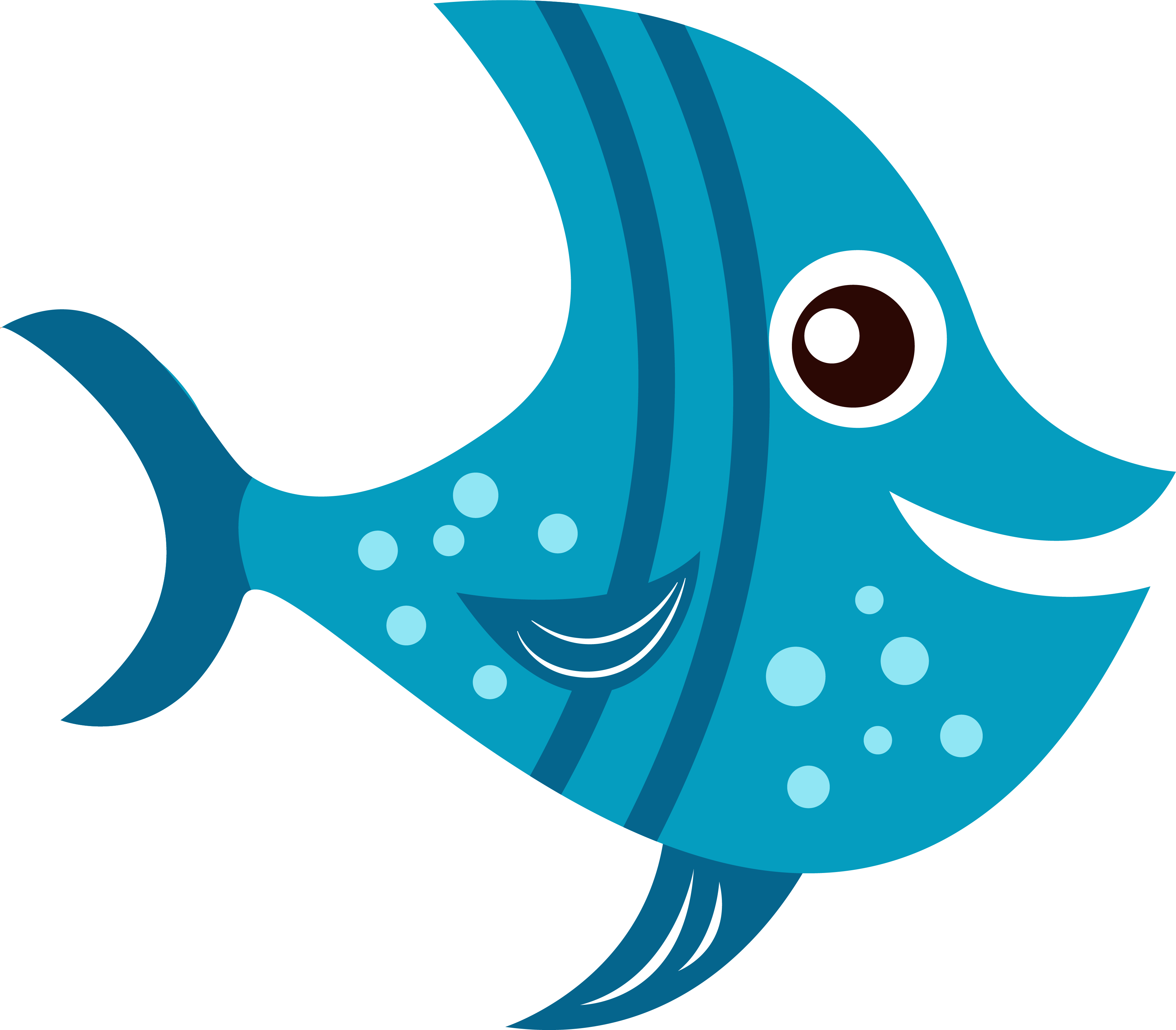 Cartoon Blue Fish Illustration