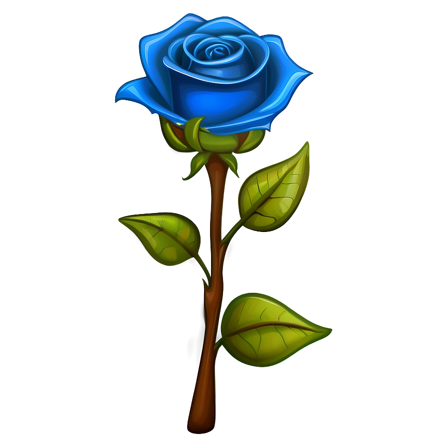 Cartoon Blue Rose Png 06202024