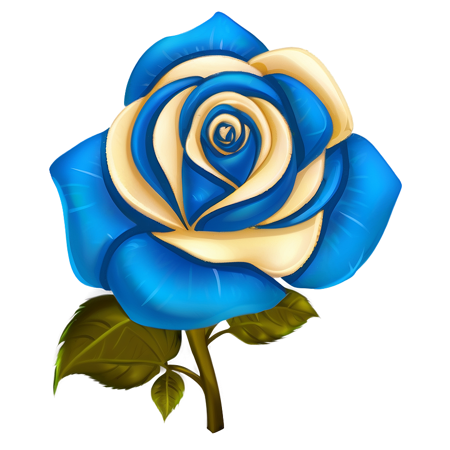 Cartoon Blue Rose Png 5