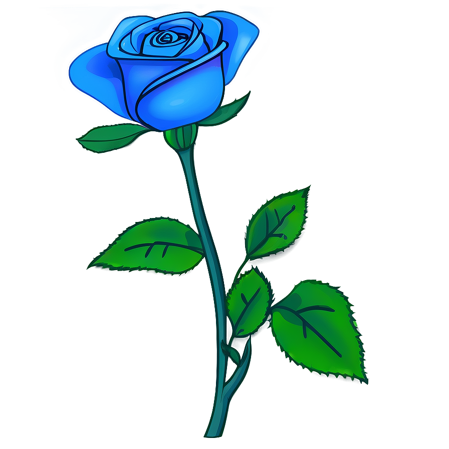 Cartoon Blue Rose Png Ltu