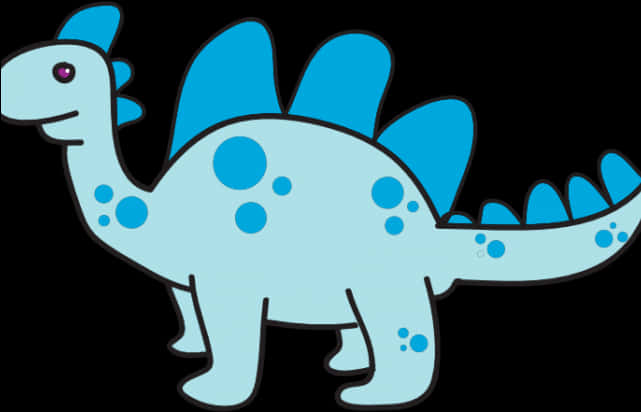 Cartoon Blue Stegosaurus Dinosaur