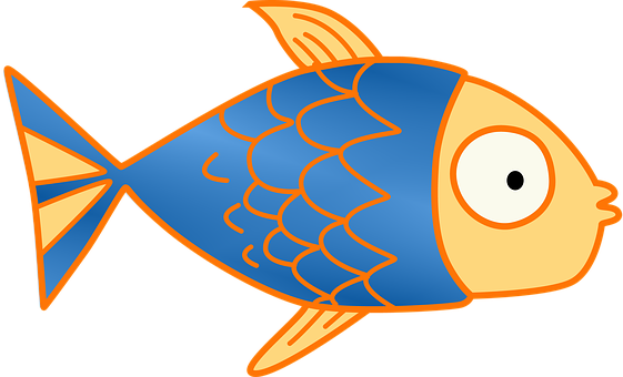 Cartoon Blueand Orange Fish