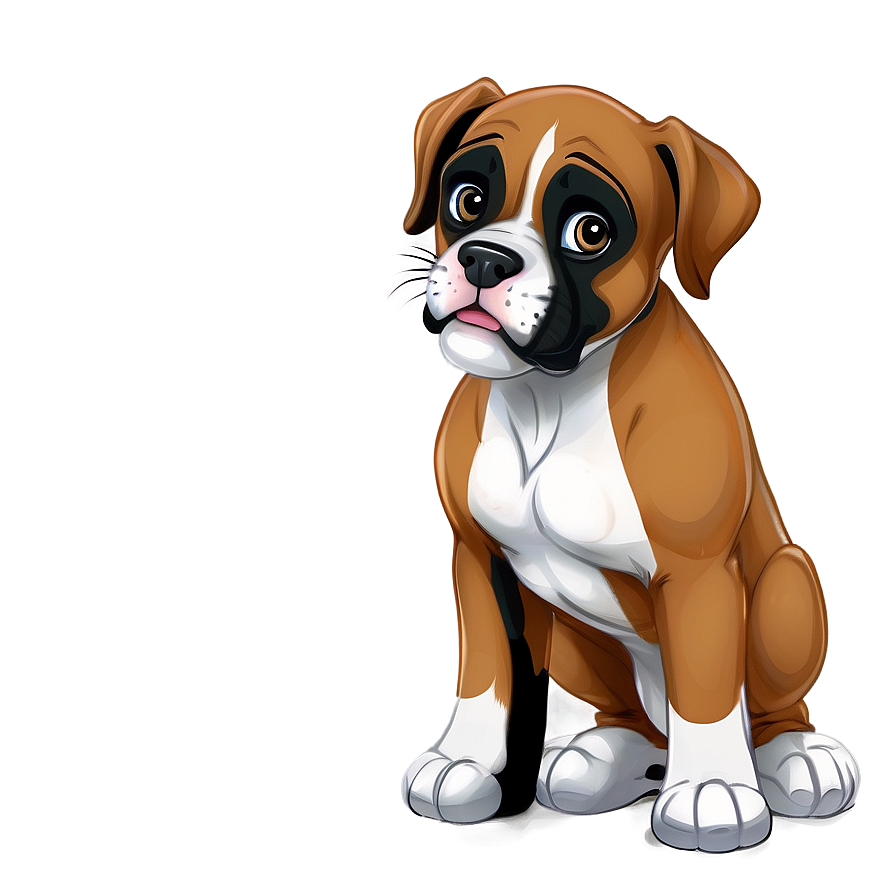 Cartoon Boxer Puppy Png Qud54