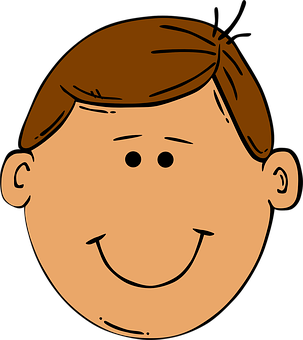 Cartoon Boy Smiling Headshot