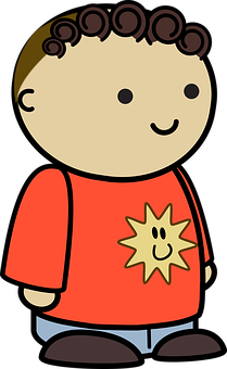 Cartoon Boy With Sun Design Shirt