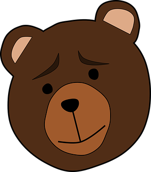 Cartoon Brown Bear Face