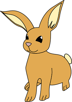 Cartoon Brown Bunny Graphic