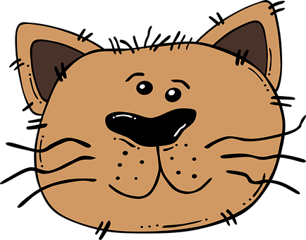 Cartoon Brown Cat Face