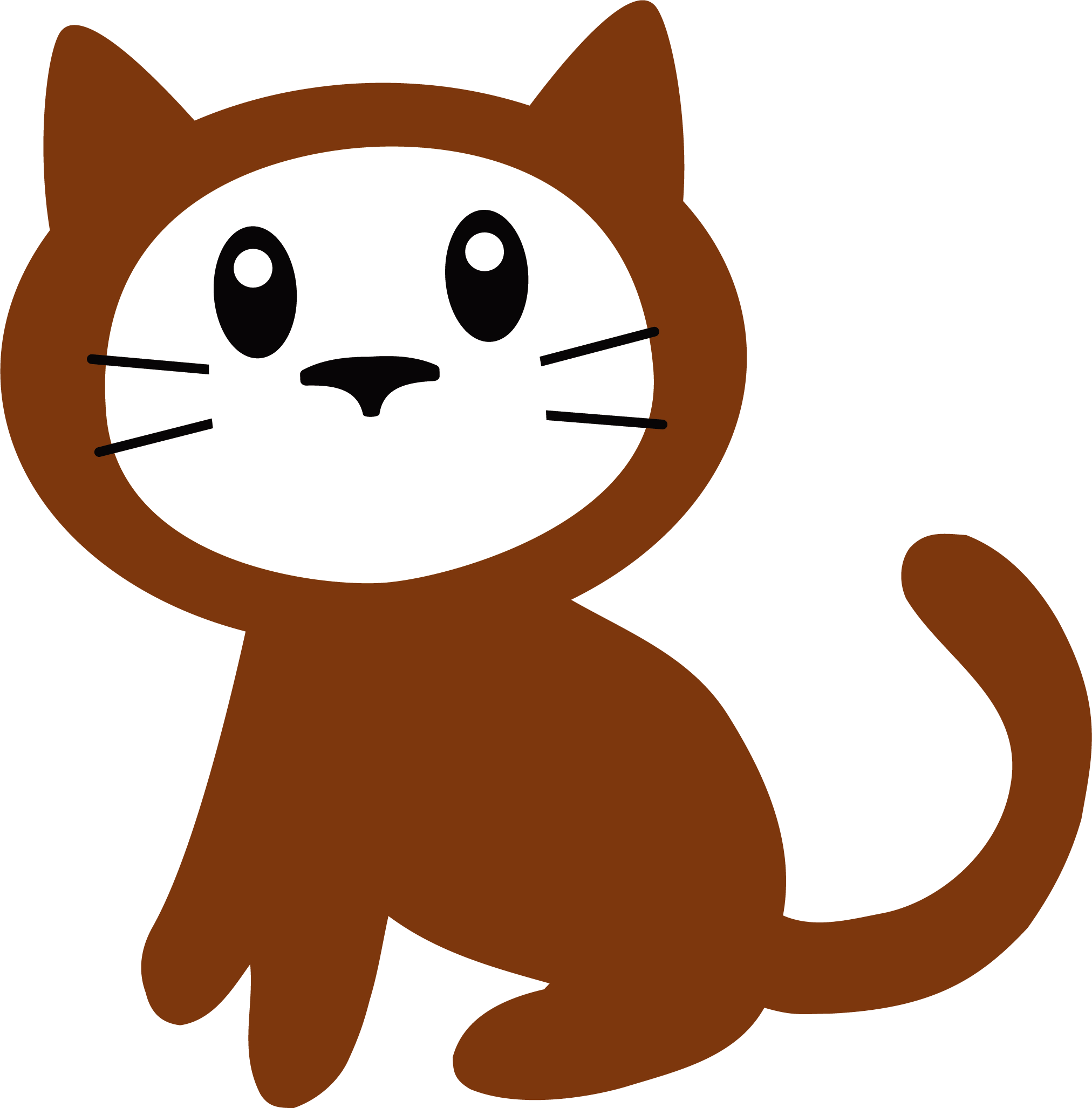 Cartoon Brown Cat Illustration