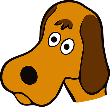 Cartoon Brown Dog Head Illustration