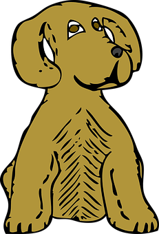 Cartoon Brown Dog Illustration