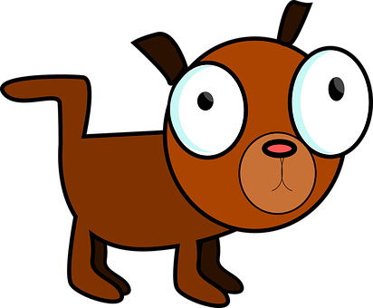 Cartoon Brown Dogwith Big Eyes