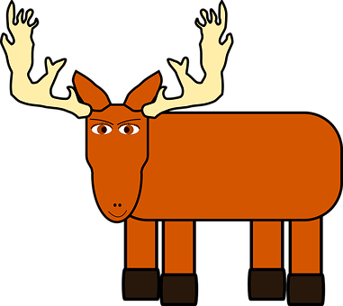 Cartoon Brown Moose Illustration