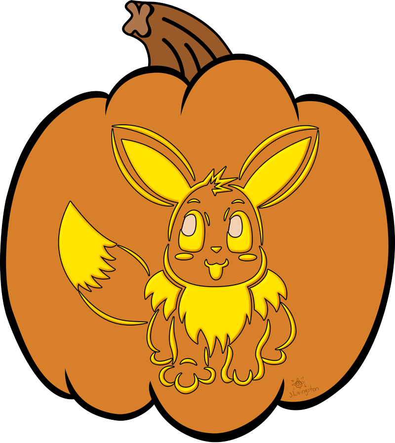 Cartoon Bunnyon Pumpkin Graphic