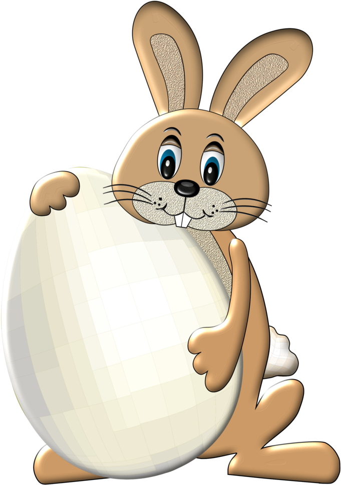 Cartoon Bunnywith Giant Egg