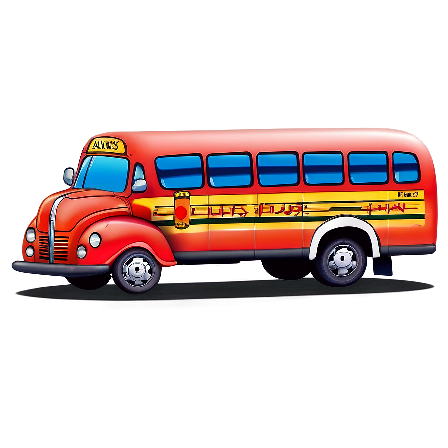 Cartoon Bus And Driver Png Pfm