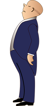 Cartoon Businessman Standing Confidently