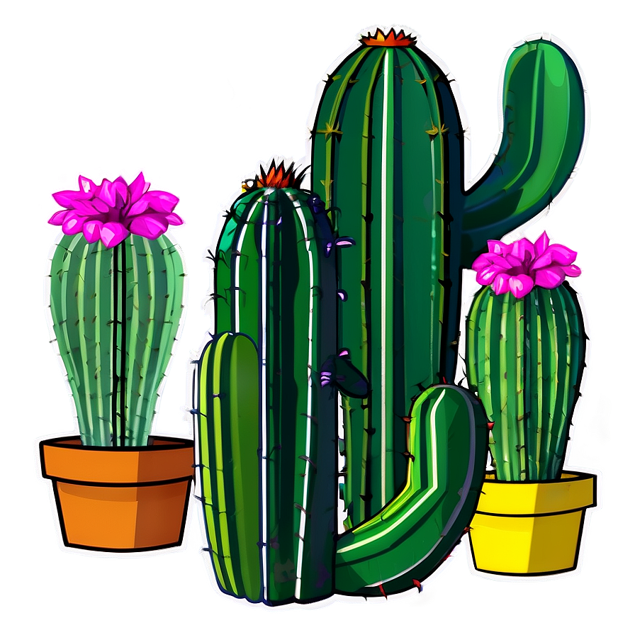 Cartoon Cactus Character Png Ewq51