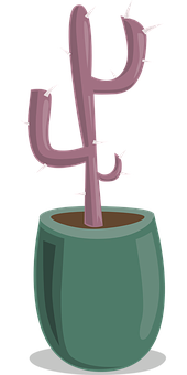 Cartoon Cactusin Pot