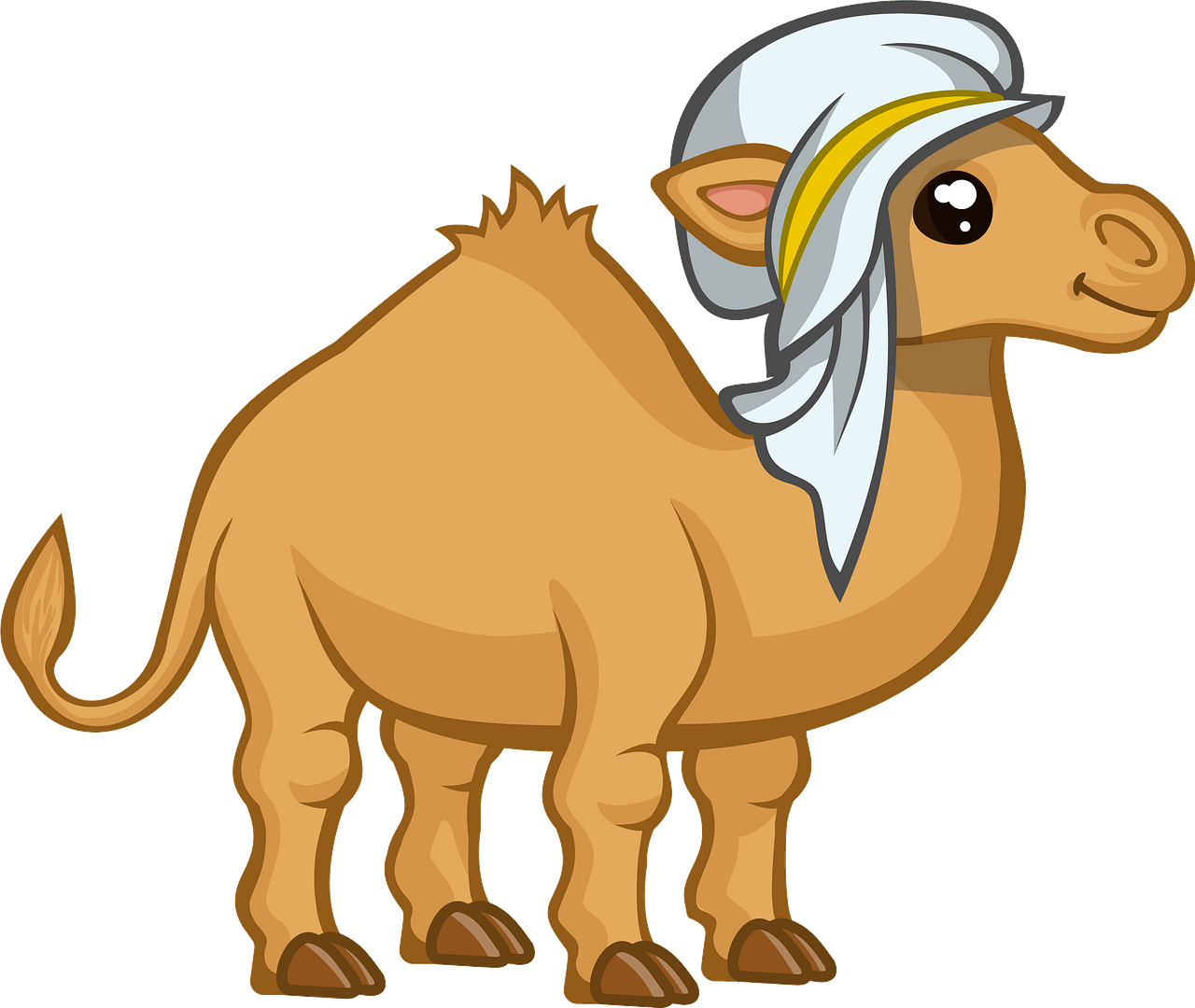 Cartoon Camel Wearing Headscarf